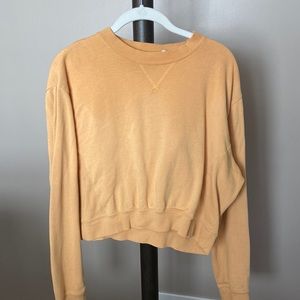 Mustard Yellow Cropped Crew